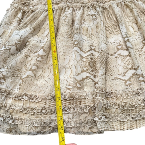 Gianni Bini Athena Snake Print Crinkled Chiffon Plunging A-Line Maxi Dress - Picture 14 of 16